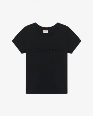 Black Repetto Women's T-Shirts | CA-PZTVR-8260
